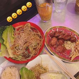 Papaya Salad Tray Lao Esan Sausage Sticky Rice Thai Iced Tea