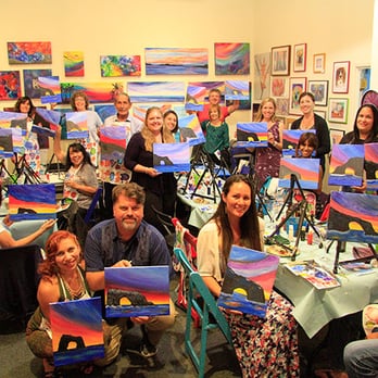 Red Brick Art - Private Paint & Sip Fundraiser with Anacapa as the theme. - Art Classes Near Me - Ventura, California
