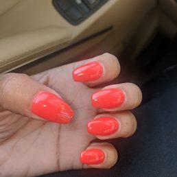 Ann did my nails! I love this bright red color!