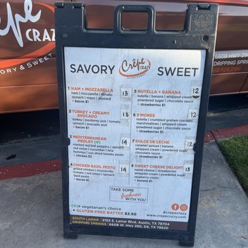 Crepe Crazy - Menu - Creperies Near Me - Dripping Springs, Texas