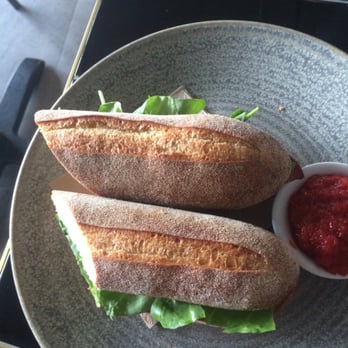 mio Locale - Salami cheese and spinach baguette with capsicum dip - Coffee & Tea Near Me - Fitzroy North, VIC
