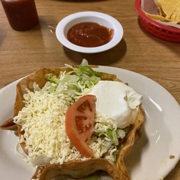 Lunch Taco Salad, with either beef or chicken. Lunch Taco Salad, with either beef or chicken.