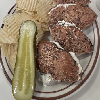 Bagel Chateau - flat bagel with jalepeno cream cheese - Bagels Near Me - Westfield, New Jersey