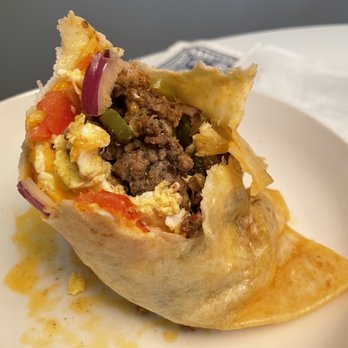 Greenbriar Cafe & Coffeehouse - A monstruous breakfast burrito with sausage. Delicious. - Cafes Near Me - Richmond, Virginia