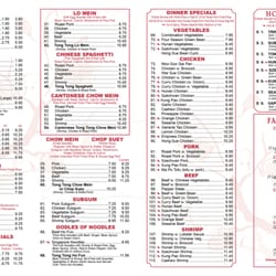 Tong-Tong Chinese Restaurant - Dinner Menu - House Specials
