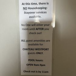 Chateau Westport - No daily housekeeping