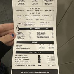 Wayback Burgers - Other side of the paper menu