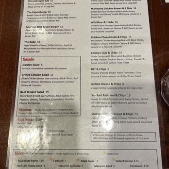 Harvey's Main Street BBQ - Menu Sept 2025 - Barbeque Near Me - Mount Joy, Pennsylvania