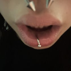 S’Moore Ink - off center labret piercing at S'moore Ink.