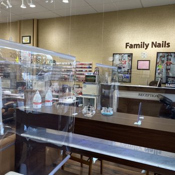Family Nails - Drying station with acrylic/clear shield barriers. - Nail Salons Near Me - Oradell, New Jersey