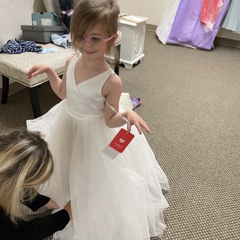 Sands Bridal Custom Alterations - My daughter playing "statue" while she is measured for the length of her dress - Sewing & Alterations Near Me - Reynoldsburg, Ohio Sands Bridal Custom Alterations - My daughter playing "statue" while she is measured for the length of her dress - Sewing & Alterations Near Me - Reynoldsburg, Ohio