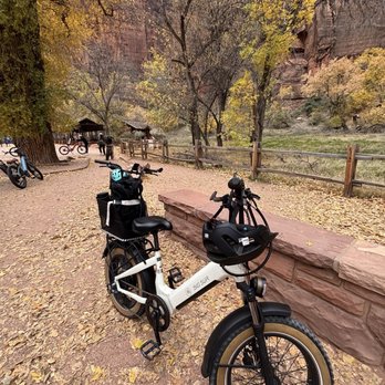 Ebikes Zion Powered by Zionic Adventures - 2 Standard EBikes, comes with baskets, and helmets. Baskets also include straps to secure items, and a pipe to store walking sticks. - Bike Rentals Near Me - Springdale, Utah Ebikes Zion Powered by Zionic Adventures - 2 Standard EBikes, comes with baskets, and helmets. Baskets also include straps to secure items, and a pipe to store walking sticks. - Bike Rentals Near Me - Springdale, Utah