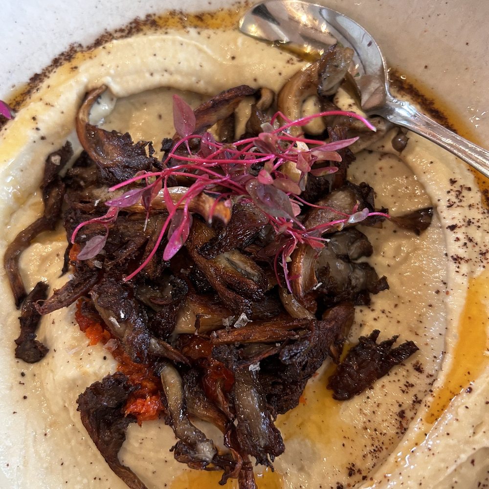 Delbar Middle Eastern - Hummus with mushrooms! - Persian/Iranian Near Me - Alpharetta, Georgia Delbar Middle Eastern - Hummus with mushrooms! - Persian/Iranian Near Me - Alpharetta, Georgia