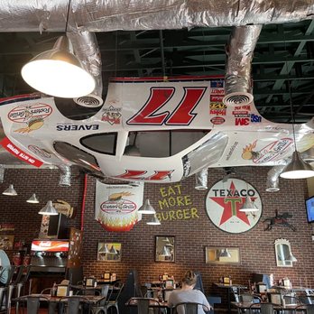 Foster's Grille - NASCAR body as ceiling art. - Burgers Near Me - Chantilly, Virginia Foster's Grille - NASCAR body as ceiling art. - Burgers Near Me - Chantilly, Virginia