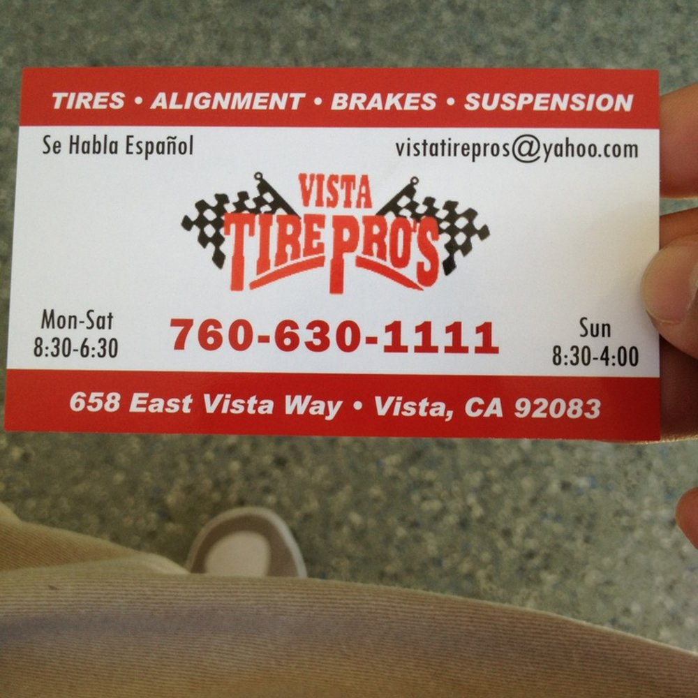 Vista Tire XPerts - Business card - Tires Near Me - Vista, California Vista Tire XPerts - Business card - Tires Near Me - Vista, California