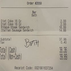 Our check,