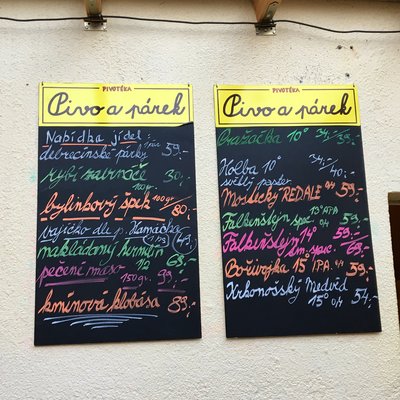 Menu photo 1 Pivo a párek Prague, PR