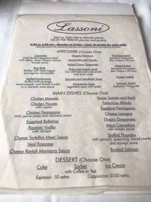 Menu photo 2 Lassoni Ristorante North Arlington, NJ Menu photo 2 Lassoni Ristorante North Arlington, NJ