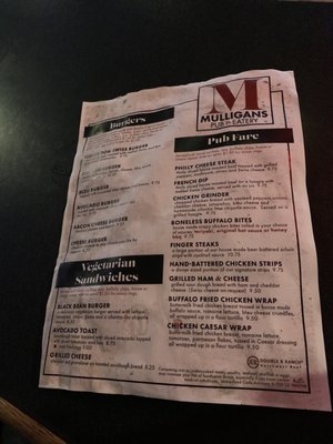 Menu photo 1 Mulligans Boise, ID