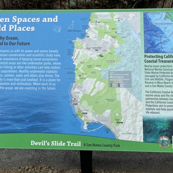 Devil's Slide Coastal Trail - signage - Hiking Near Me - Pacifica, California