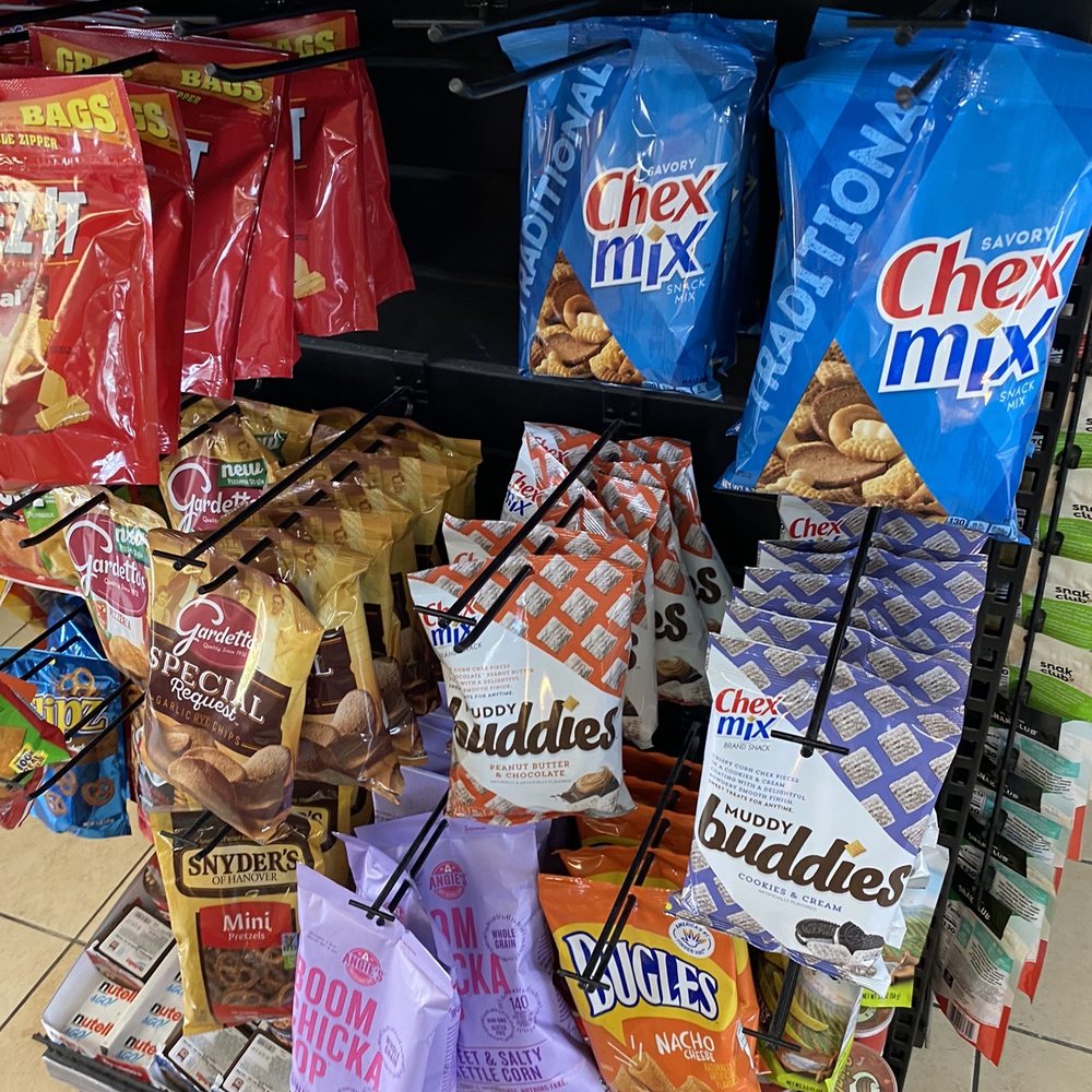 Chevron - a variety of snacks on display in a grocery store - Gas Stations Near Me - Pasadena, California Chevron - a variety of snacks on display in a grocery store - Gas Stations Near Me - Pasadena, California