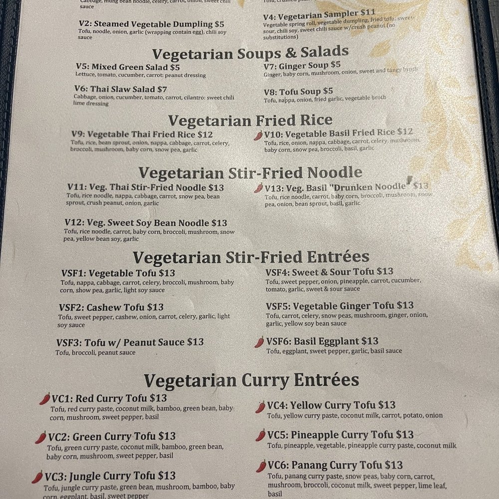 Bahn Thai Restaurant - Menu 1/24/25 - Thai Near Me - Louisville, Kentucky