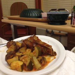 Meridian Subacute & Rehabilitation Center - BBQ Ribs stewed zucchini and roasted potatoes