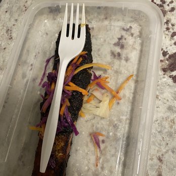 MangoSeed Restaurant - Why is this piece of salmon the size of my fork? - Caribbean Near Me - Brooklyn, New York MangoSeed Restaurant - Why is this piece of salmon the size of my fork? - Caribbean Near Me - Brooklyn, New York