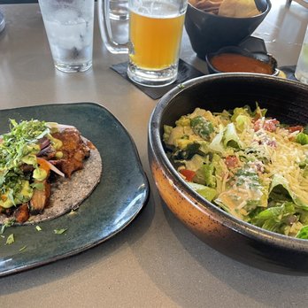 Descanso - Al pastor taco and a '($11 Caesar salad) - Mexican Near Me - Costa Mesa, California Descanso - Al pastor taco and a '($11 Caesar salad) - Mexican Near Me - Costa Mesa, California