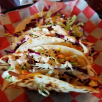 Ted's Stadium Kitchen and Pub - Blackened salmon tacos. A good portion. - Pubs Near Me - Cranston, Rhode Island