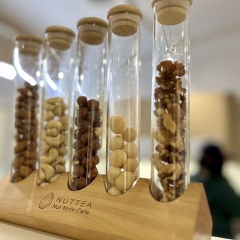 Nuttea - a display of nuts in glass bottles - Bubble Tea Near Me - Toronto, Ontario Nuttea - a display of nuts in glass bottles - Bubble Tea Near Me - Toronto, Ontario