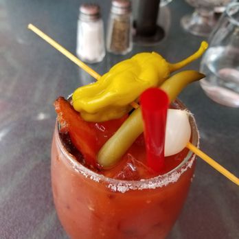 Over Easy - Bloody Mary minus one olive - Breakfast & Brunch Near Me - Medford, Oregon Over Easy - Bloody Mary minus one olive - Breakfast & Brunch Near Me - Medford, Oregon
