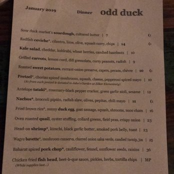 Odd Duck - Menu for dinner - American Near Me - Austin, Texas Odd Duck - Menu for dinner - American Near Me - Austin, Texas