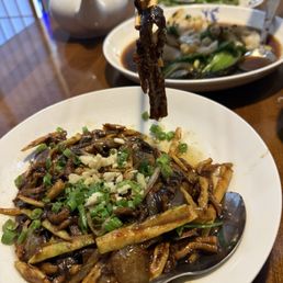 Stir fried eel