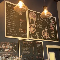 Tollers Bistro - Current menu. Beautiful artwork.