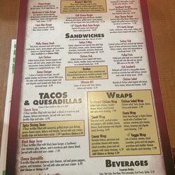 Broney's Alumni Grill - Menu as of 7/2023