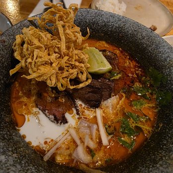 Khao Tiew - Khao Soi with short ribs (med rare) - Thai Near Me - San Francisco, California