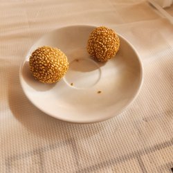 Bistro City - Seasame balls (free): warm which brought out the toasted sesame seeds flavor, 8/10. Seems they give you this if you're a regular.