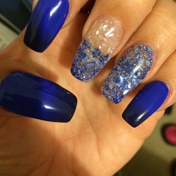 Magic Salon - Sea Shell nails (crystal nails) with color changing shellac (gel polish) - Nail Salons Near Me - Knoxville, Tennessee