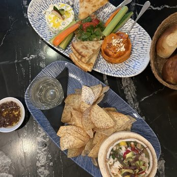Elia - appetizers: pita combo & coconut ceviche - Greek Near Me - Pleasanton, California Elia - appetizers: pita combo & coconut ceviche - Greek Near Me - Pleasanton, California