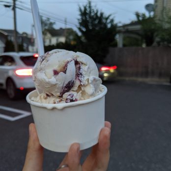 Hoffmans Ice Cream - small cup with blueberry pie (seasonal) & jersey monkey - Ice Cream & Frozen Yogurt Near Me - Point Pleasant Beach, New Jersey Hoffmans Ice Cream - small cup with blueberry pie (seasonal) & jersey monkey - Ice Cream & Frozen Yogurt Near Me - Point Pleasant Beach, New Jersey