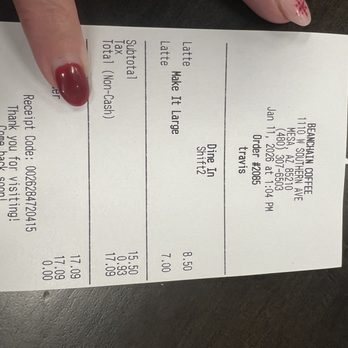 Beanchain Coffee - Price for 2 coffees. - Coffee & Tea Near Me - Mesa, Arizona