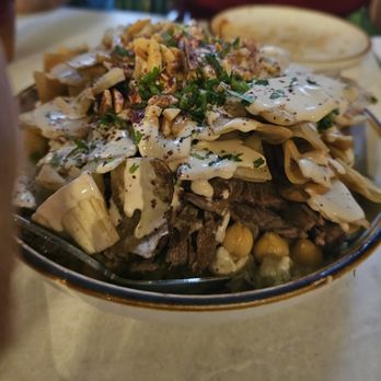 Ayat - Fattat Lahma- $29. 6-layer meat dish. Just OK (as always.) A tad dry (as always.) Get other mains - Middle Eastern Near Me - New York, New York Ayat - Fattat Lahma- $29. 6-layer meat dish. Just OK (as always.) A tad dry (as always.) Get other mains - Middle Eastern Near Me - New York, New York