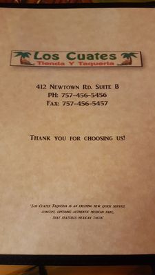 Menu photo 8 Los Cuates Taqueria Virginia Beach, VA Menu photo 8 Los Cuates Taqueria Virginia Beach, VA