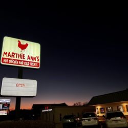 Outside the restaurant