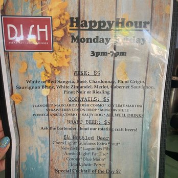 Dish - Happy Hour Menu - drinks. - American Near Me - La Canada Flintridge, California