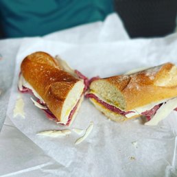 corned beef sandwich on sourdough roll corned beef sandwich on sourdough roll