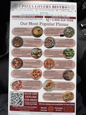 Menu photo 2 Pizza Lovers Bistro Weston, FL Menu photo 2 Pizza Lovers Bistro Weston, FL