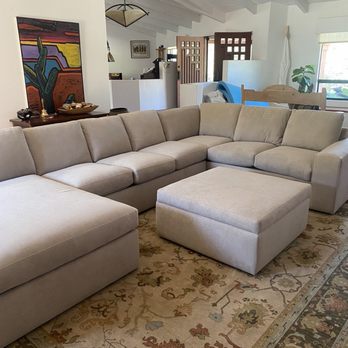 Queen Baran Design - Custom section Baran designed for us with a pull out queen bed. Ottoman has storage and the top flips over to a coffee table. - Interior Design Near Me - San Diego, California Queen Baran Design - Custom section Baran designed for us with a pull out queen bed. Ottoman has storage and the top flips over to a coffee table. - Interior Design Near Me - San Diego, California