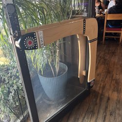 Boomerangs Cafe - Unique door opening device.